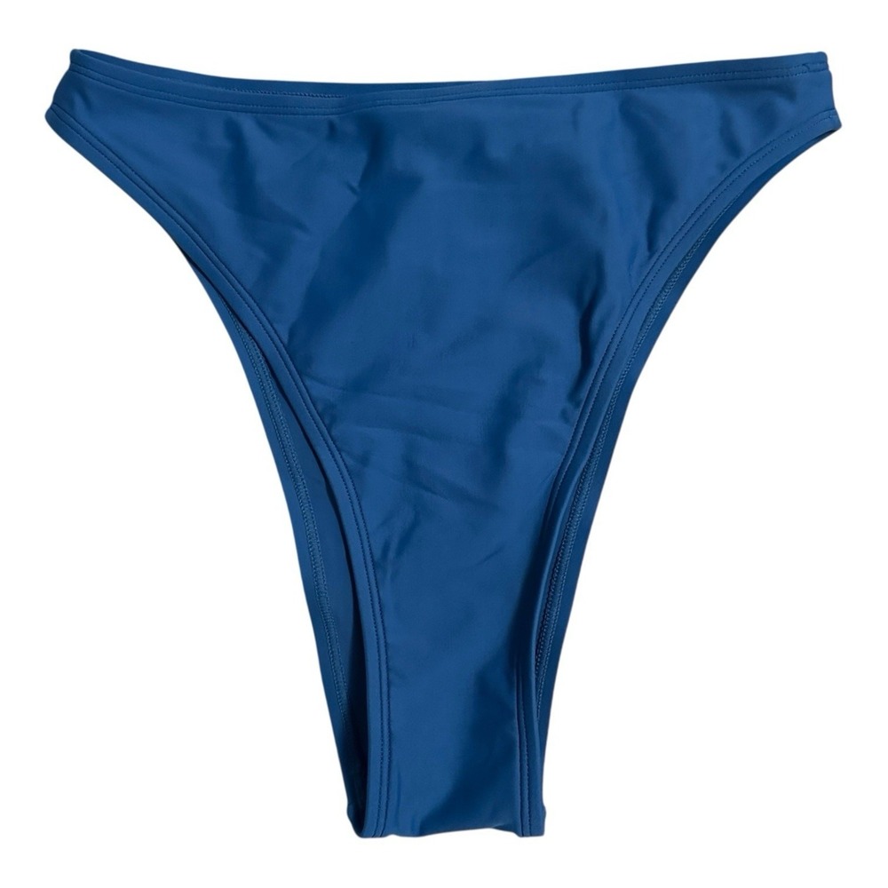 Cupshe Blue High Cut Cheeky Bikini Bottoms Blue S Resortwear Vacation Beach NWOT - Picture 3 of 8